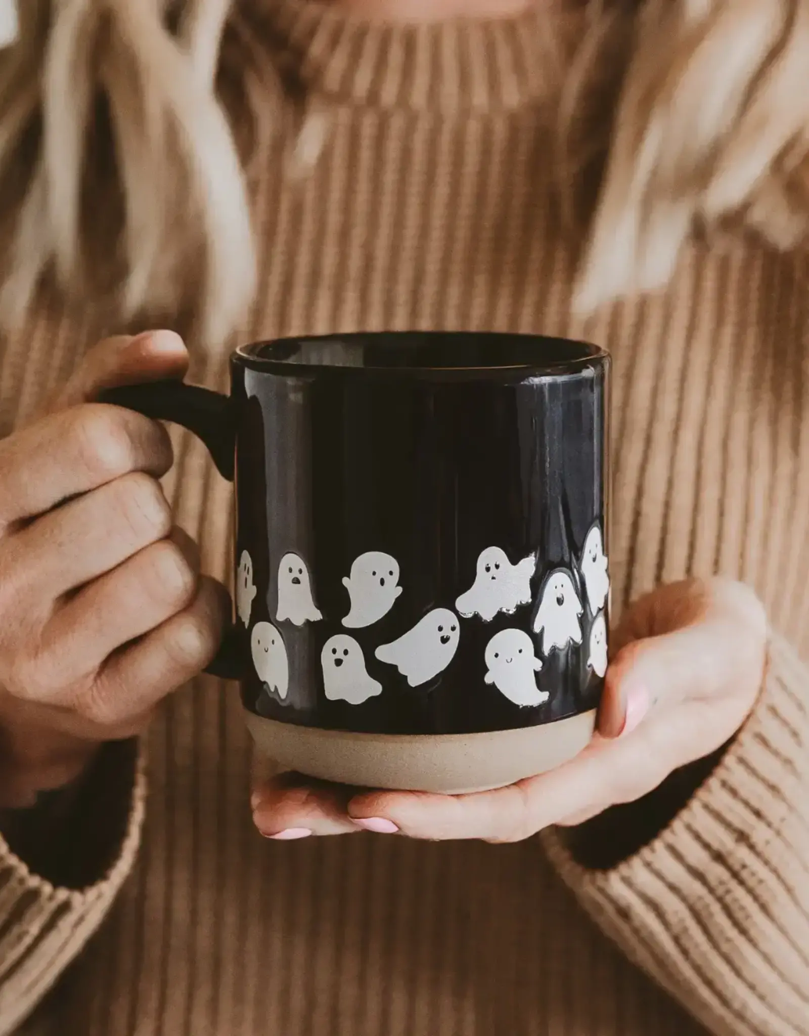 Ghost Pattern Stoneware Coffee Mug