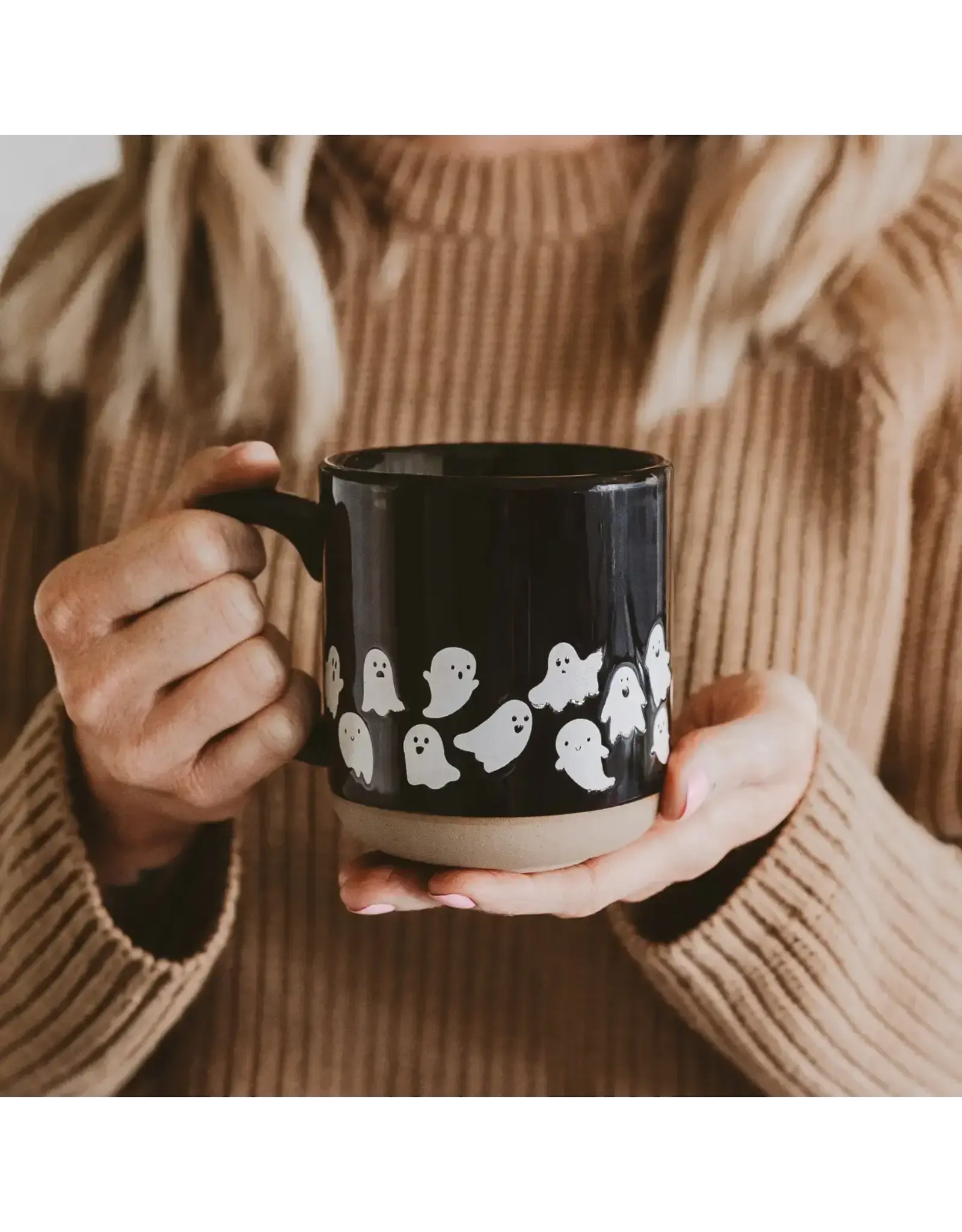 Ghost Pattern Stoneware Coffee Mug