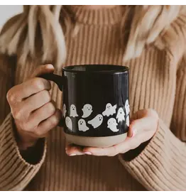 Ghost Pattern Stoneware Coffee Mug