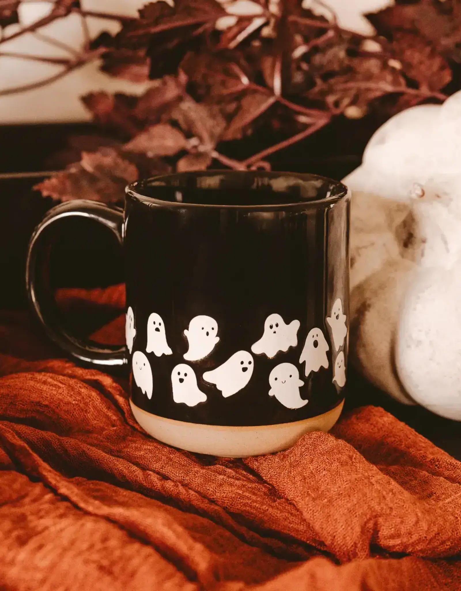 Ghost Pattern Stoneware Coffee Mug
