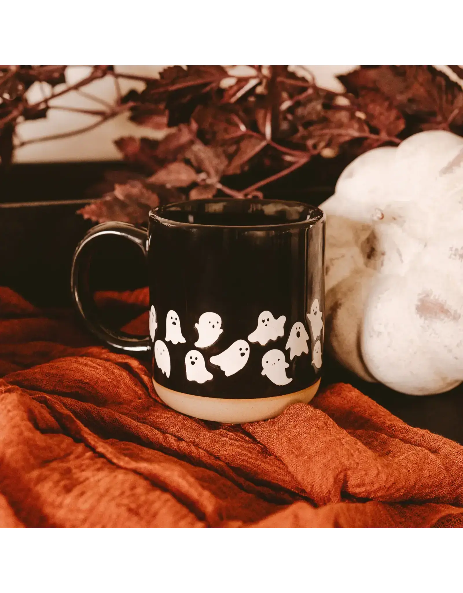 Ghost Pattern Stoneware Coffee Mug