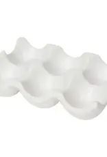 Matte White Ceramic Egg Crate