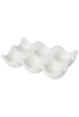 Matte White Ceramic Egg Crate