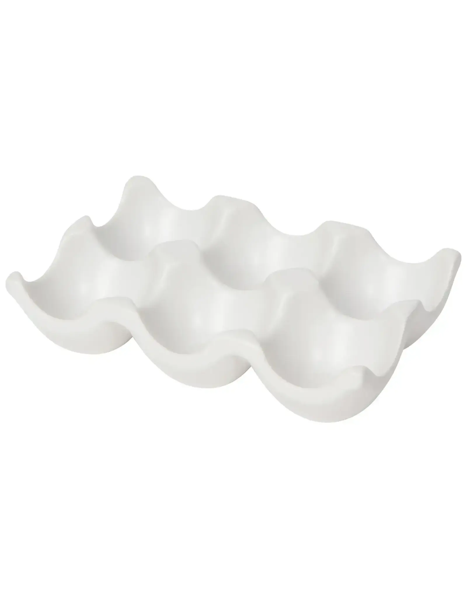 Matte White Ceramic Egg Crate