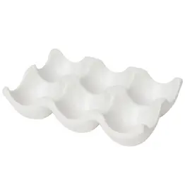 Matte White Ceramic Egg Crate