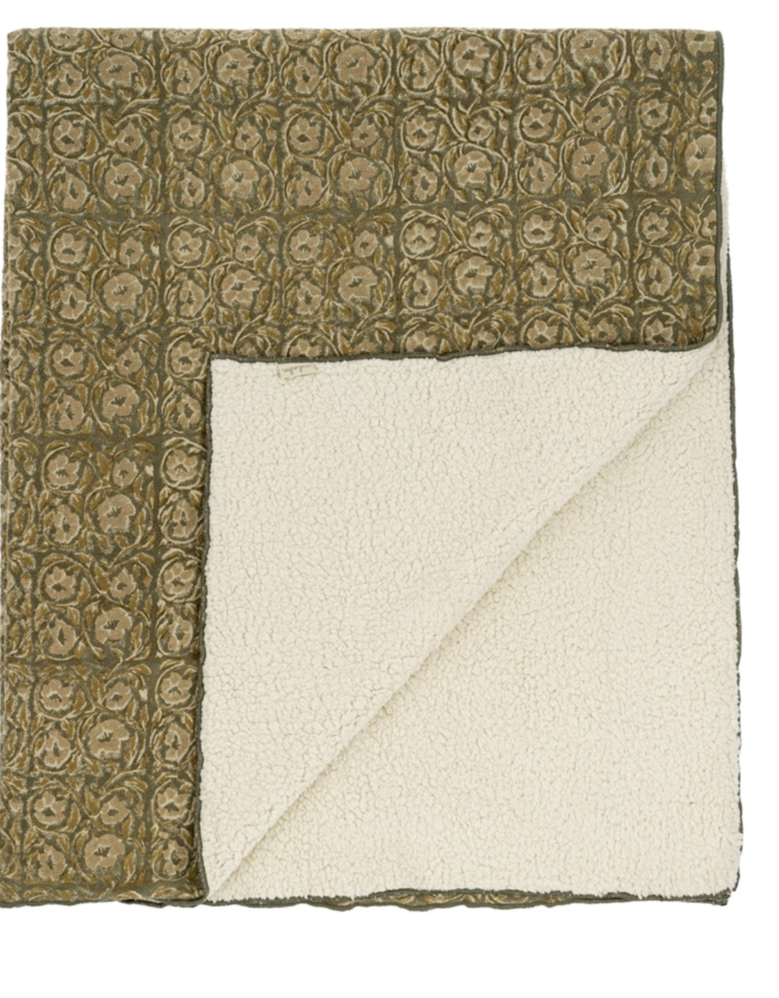 Lata Block Print Sherpa Throw