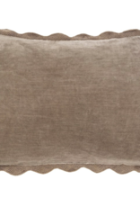 21x12 Velvet Scallop Pillow, Fog