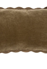 21x12 Velvet Scallop Pillow, Mink