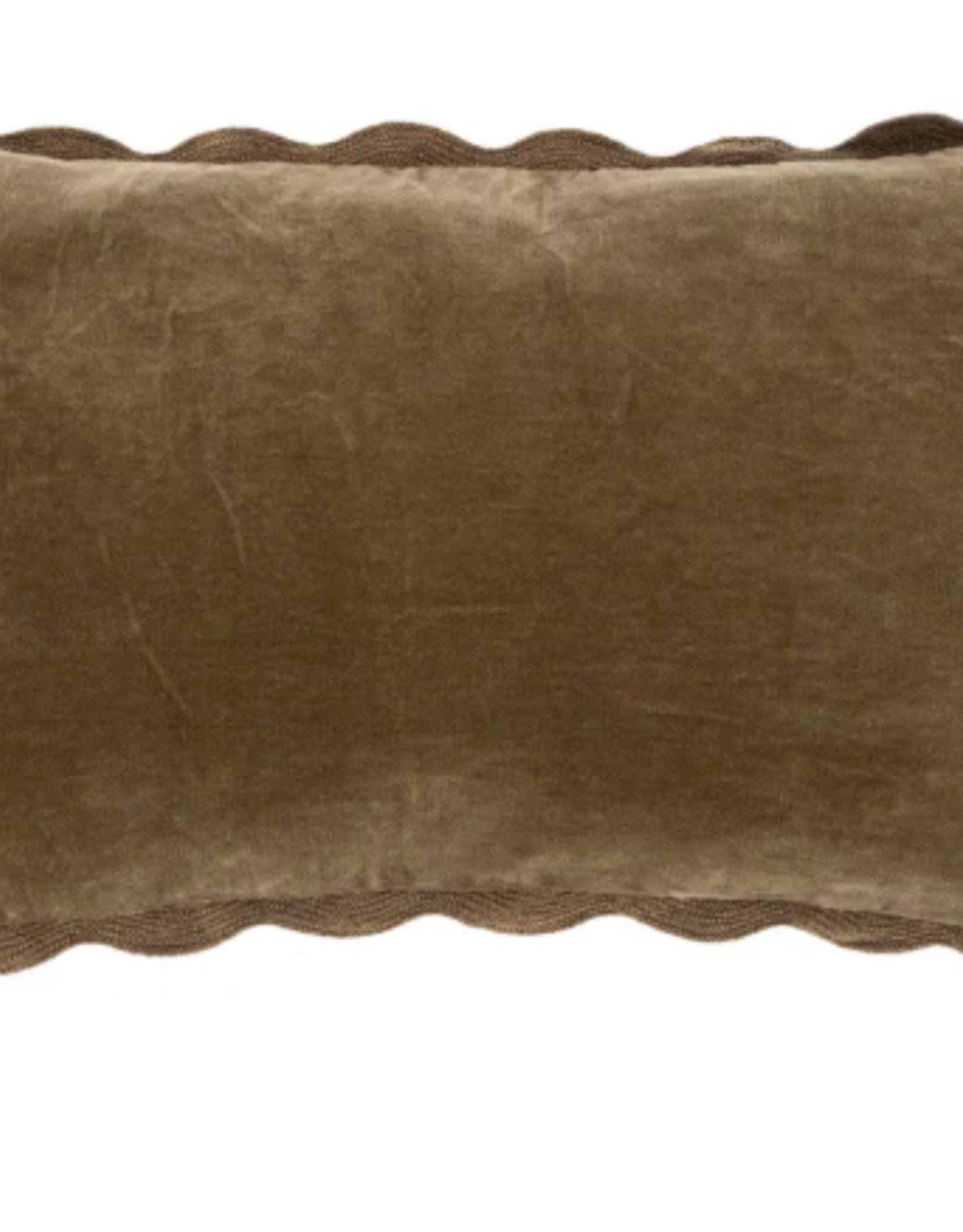 21x12 Velvet Scallop Pillow, Mink