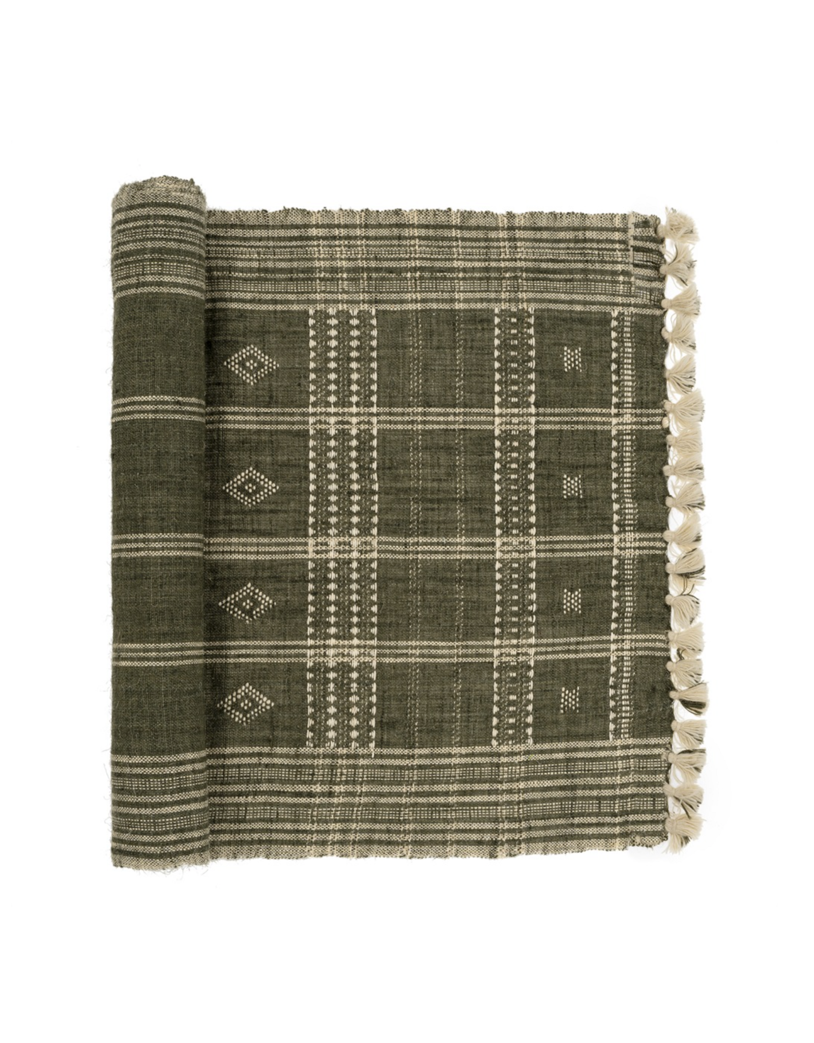 Bhujodi Wool Handloom Runner, Cedar