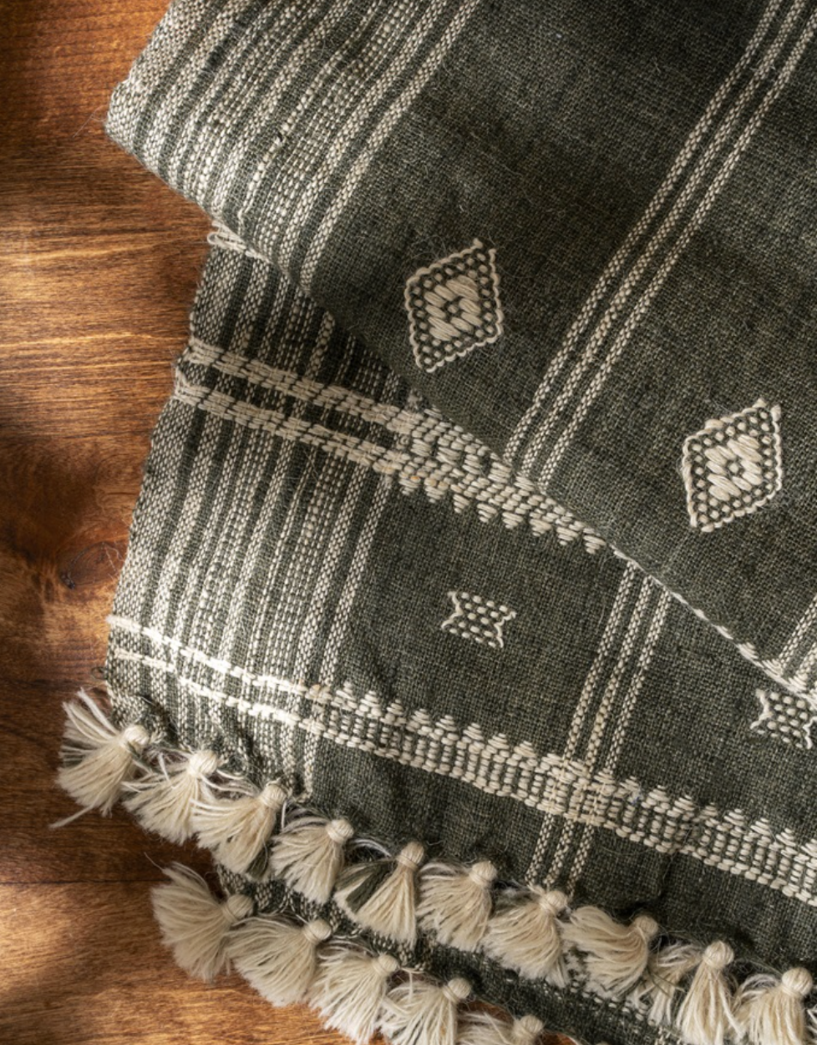 Bhujodi Wool Handloom Runner, Cedar