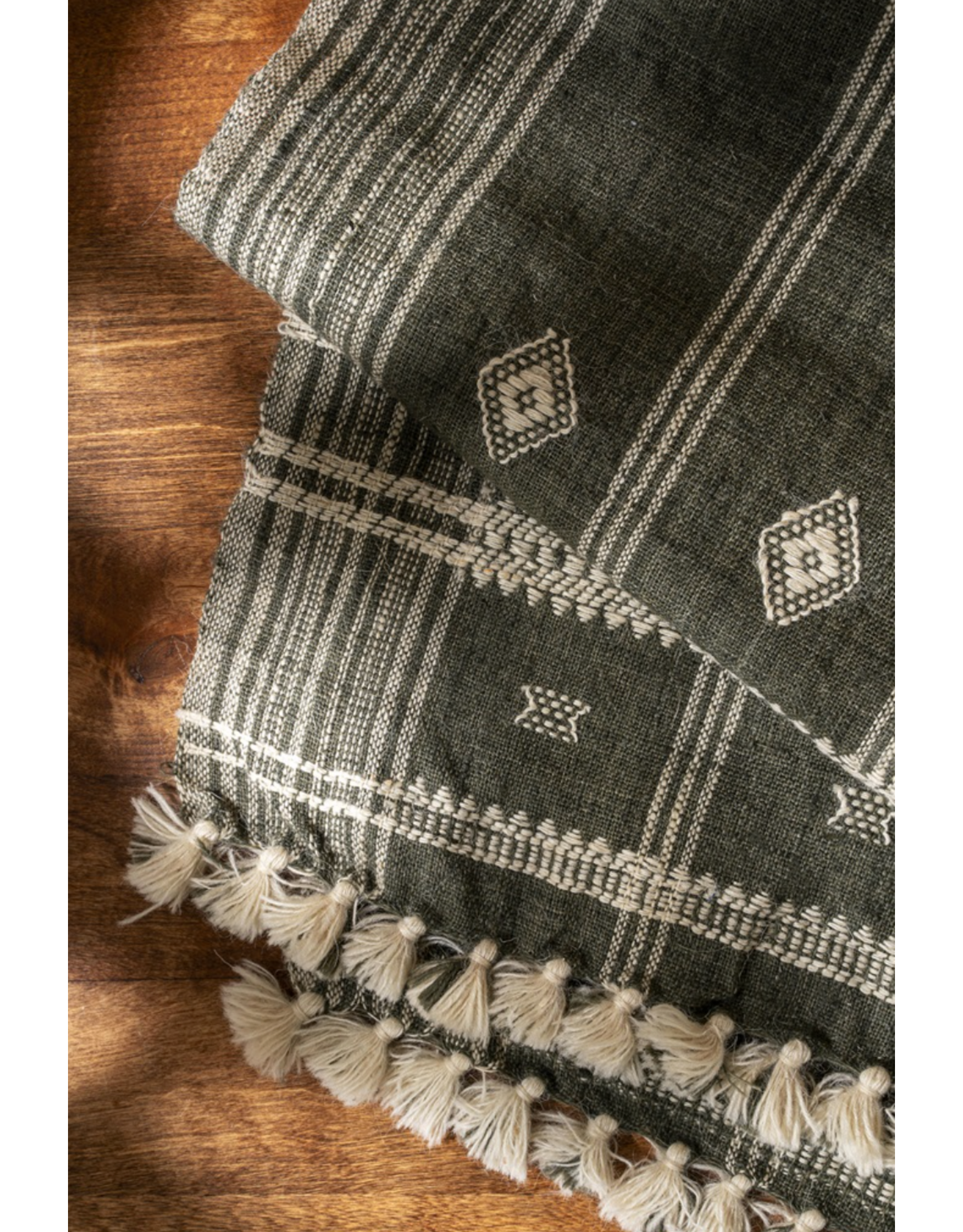 Bhujodi Wool Handloom Runner, Cedar