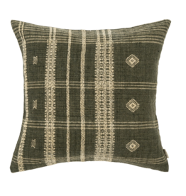 20x20 Bhujodi Wool Handloom Pillow, Cedar