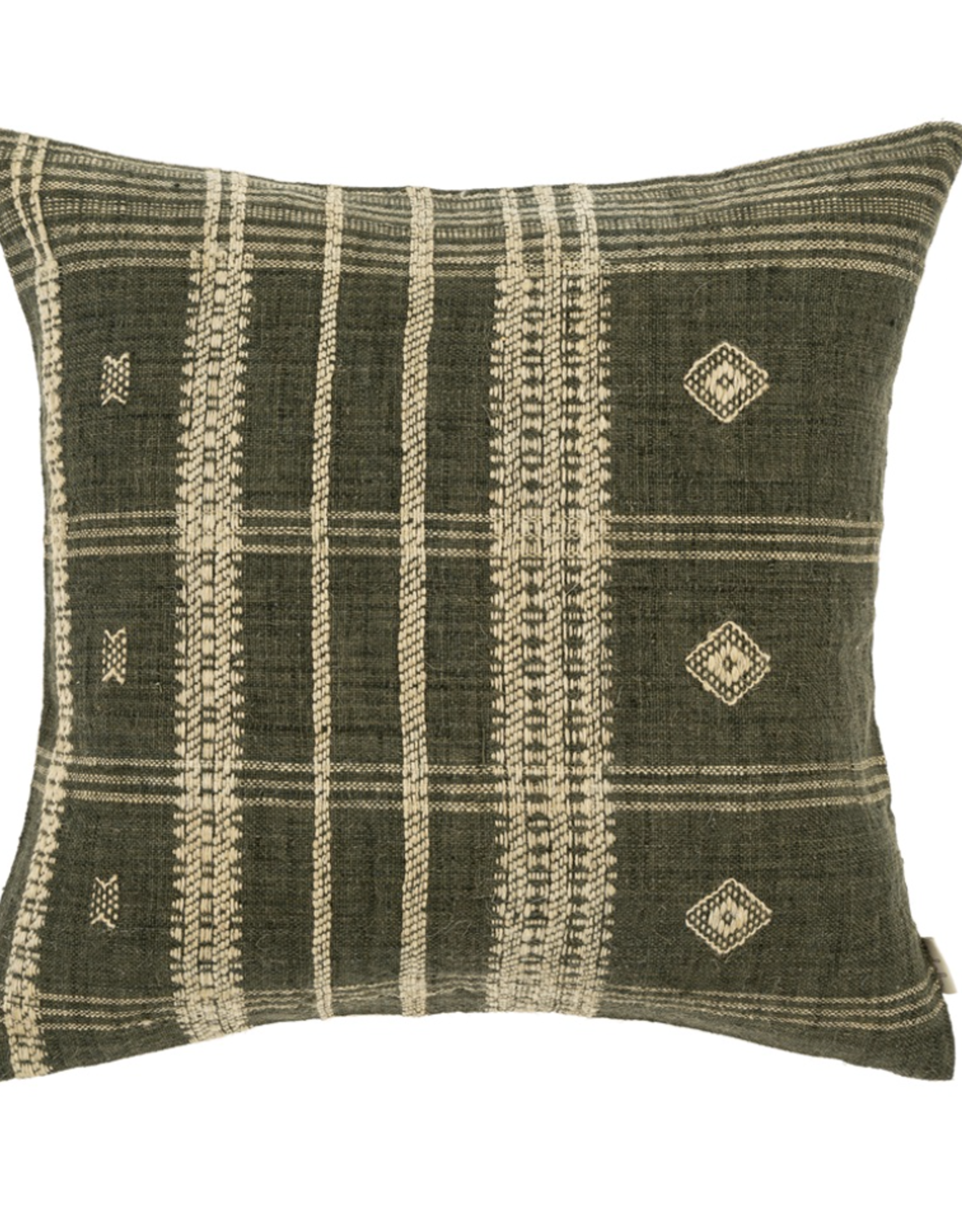 20x20 Bhujodi Wool Handloom Pillow, Cedar