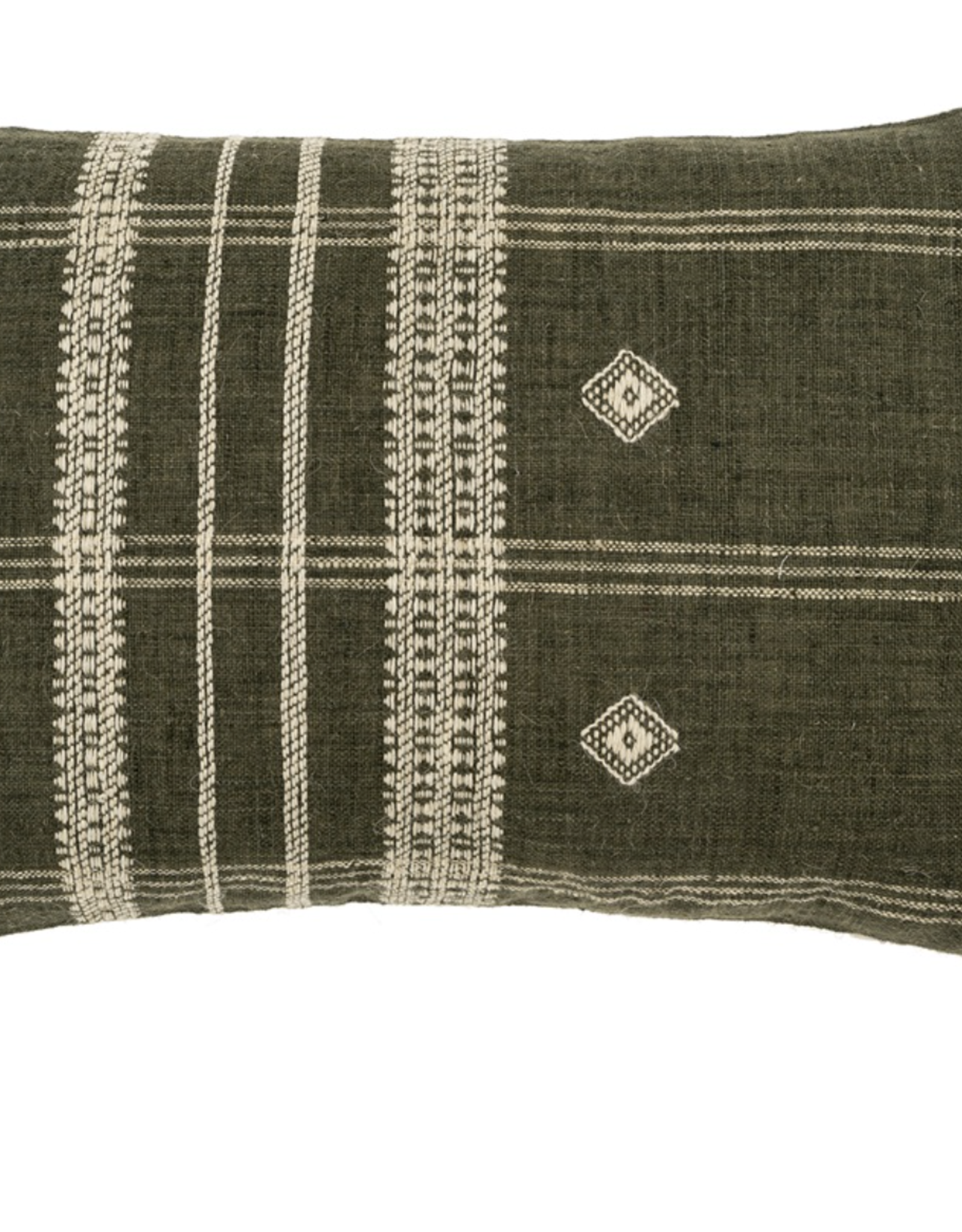 16x24 Bhujodi Wool Handloom Pillow, Cedar