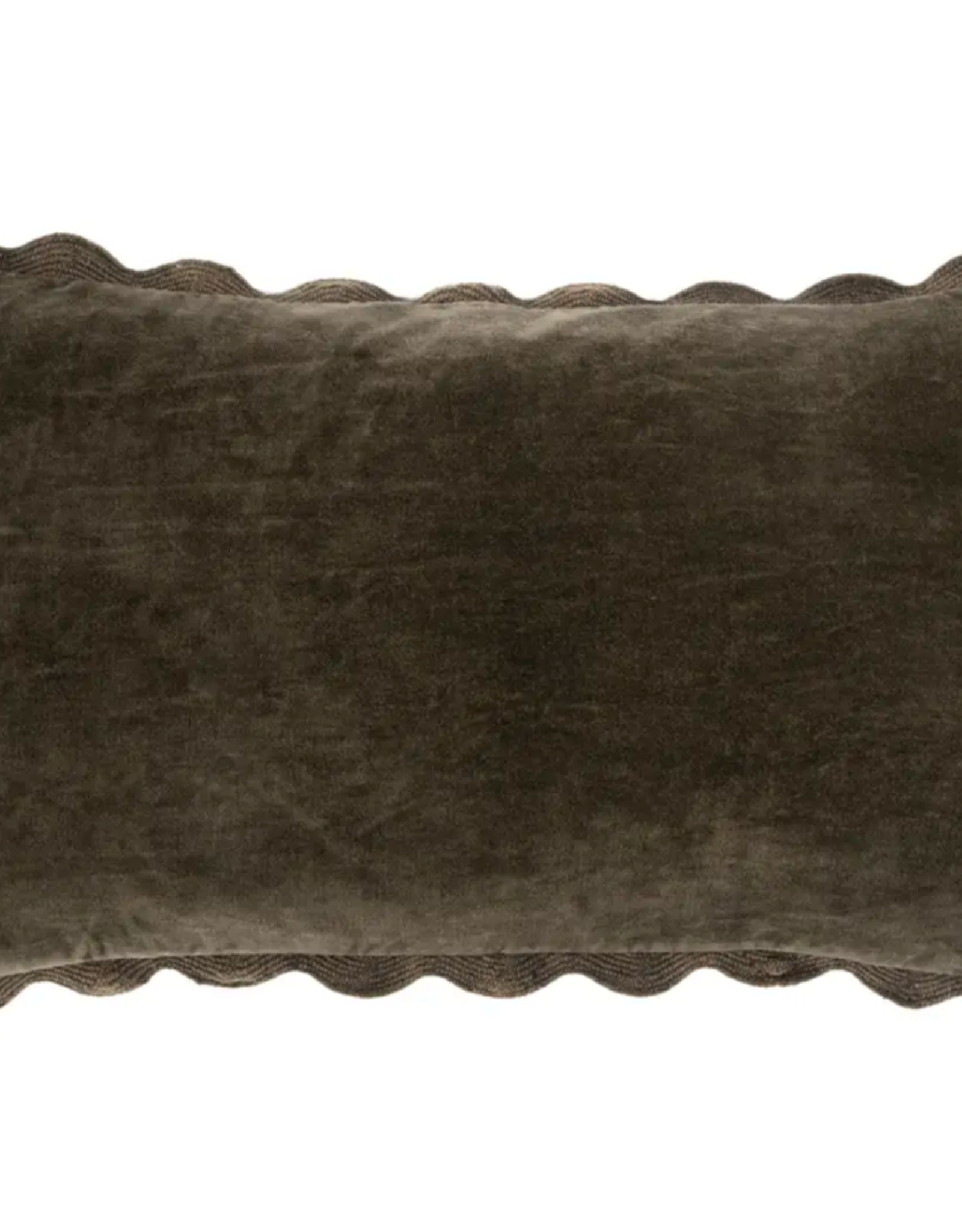 21x12 Velvet Scallop Pillow, Charcoal