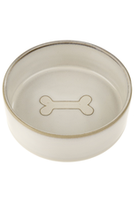 Pottery Pet Bowl White Small