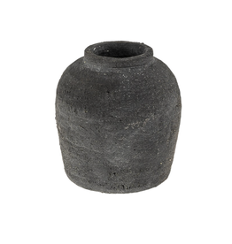 Volos Terracotta Vase S, Black