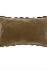 21x12 Velvet Scallop Pillow, Mink