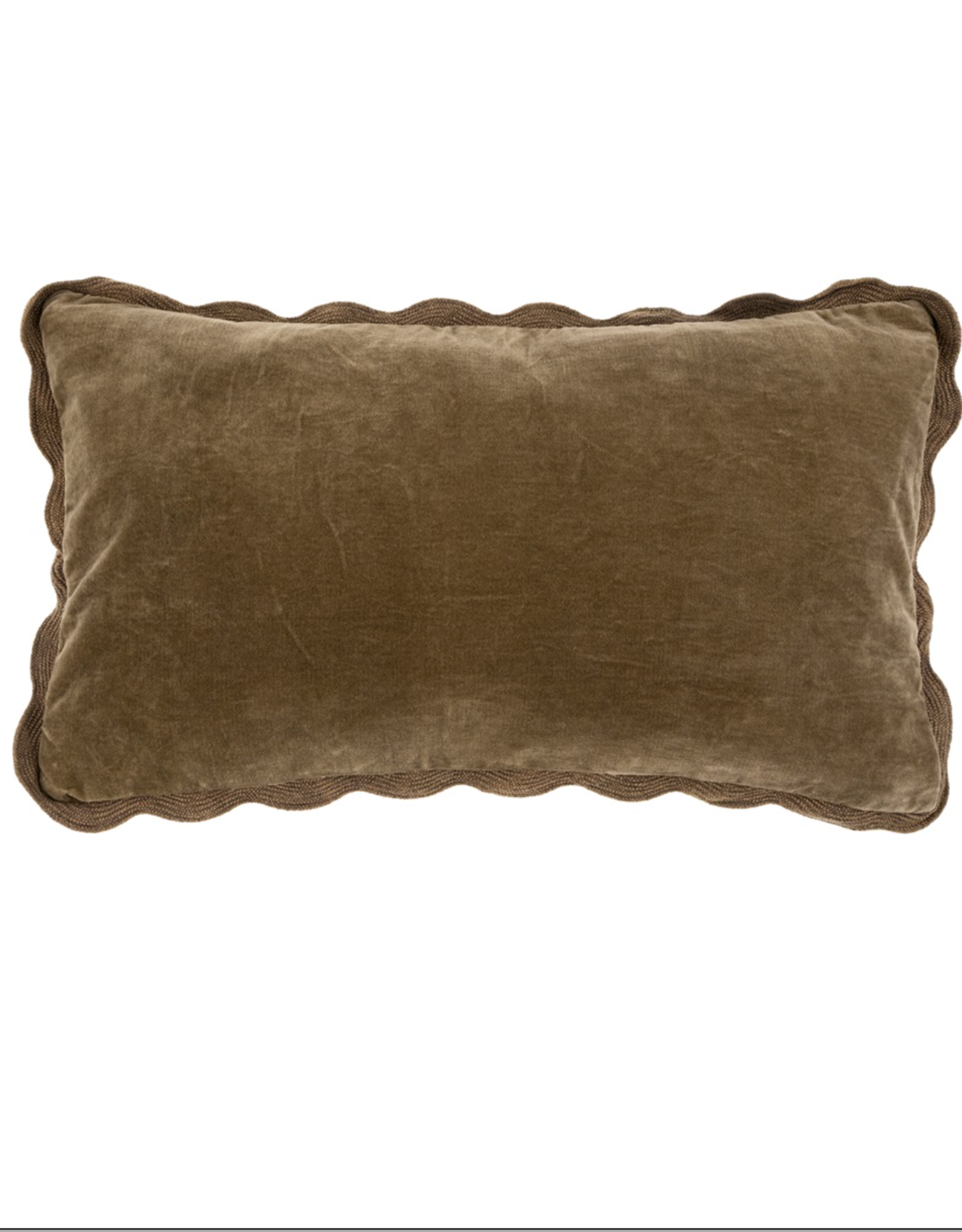 21x12 Velvet Scallop Pillow, Mink