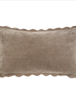 21x12 Velvet Scallop Pillow, Fog