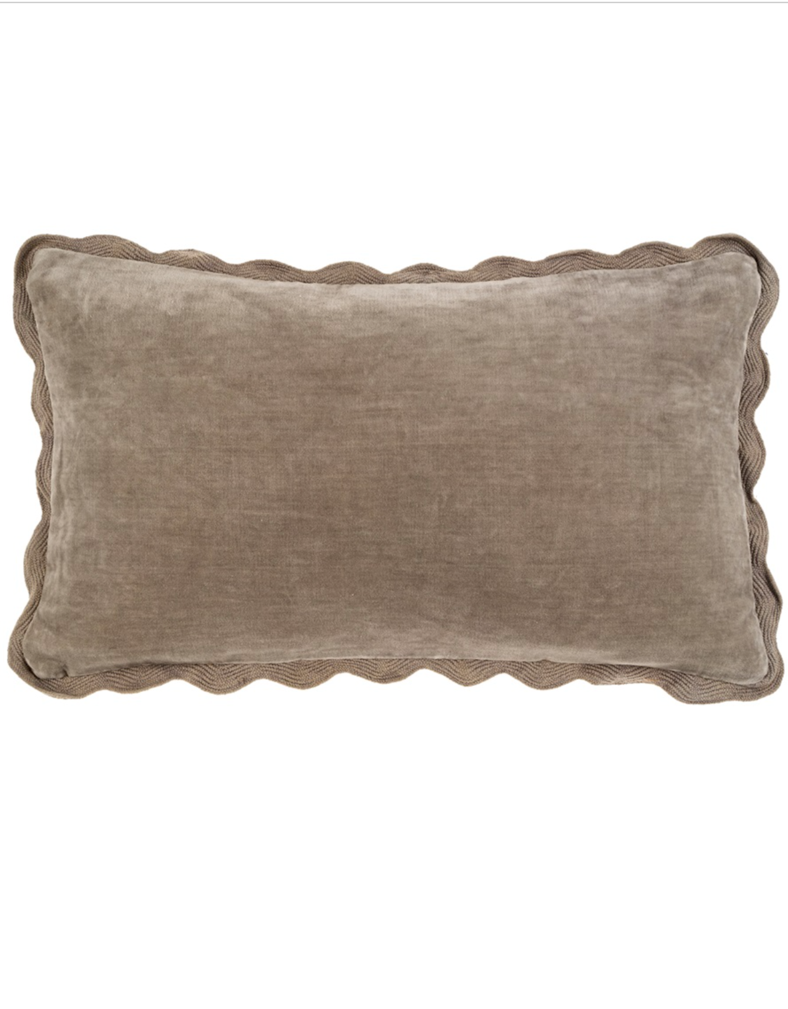 21x12 Velvet Scallop Pillow, Fog