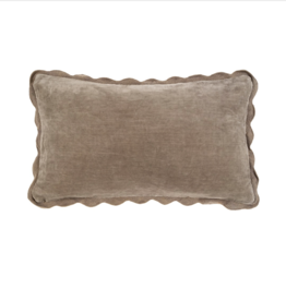 21x12 Velvet Scallop Pillow, Fog