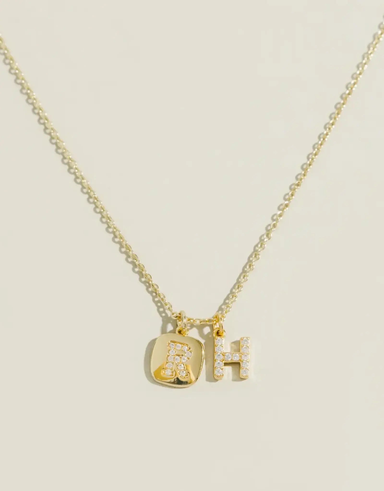 Letter Cubic Zirconia Charm
