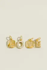 Letter Cubic Zirconia Charm