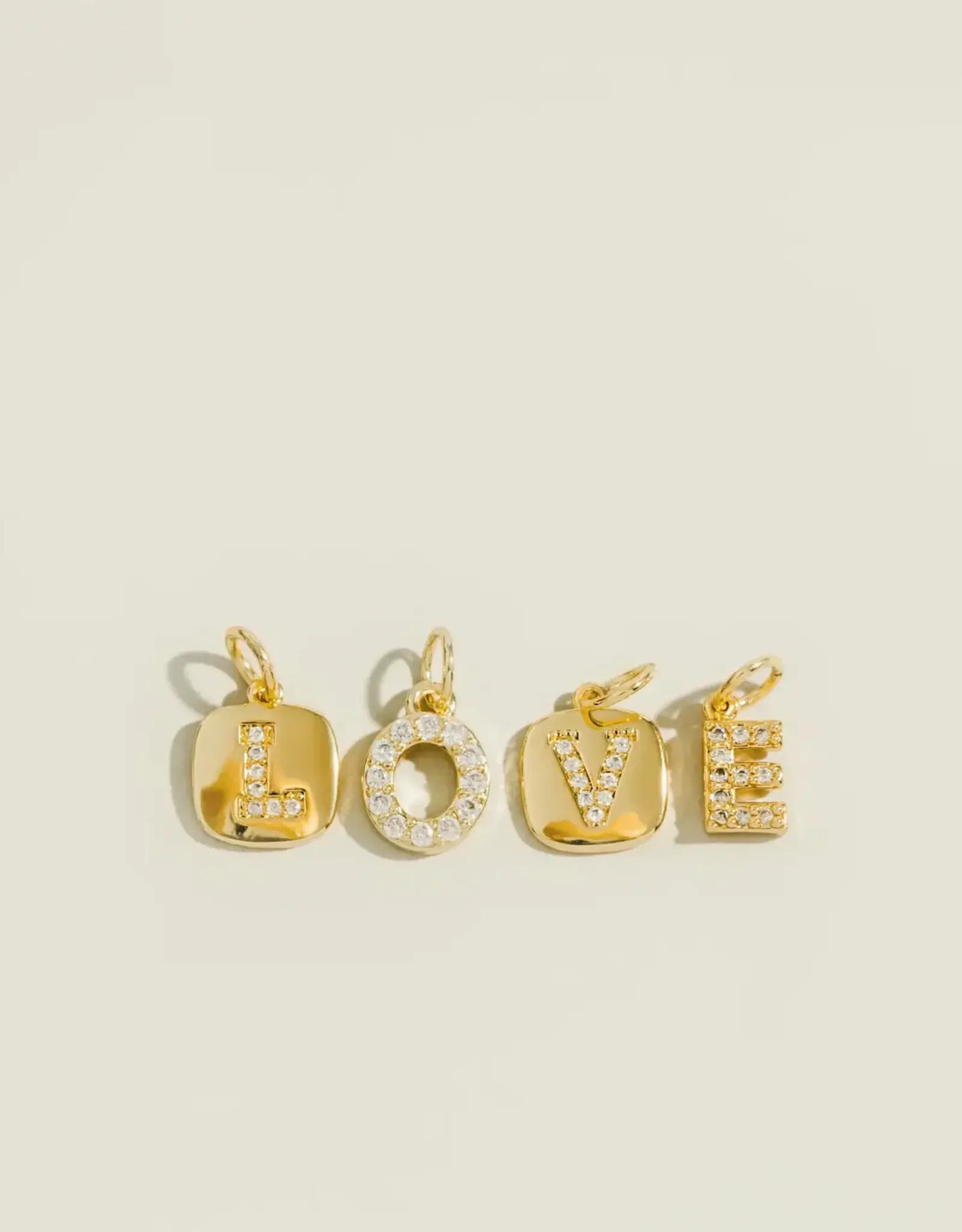 Letter Cubic Zirconia Charm