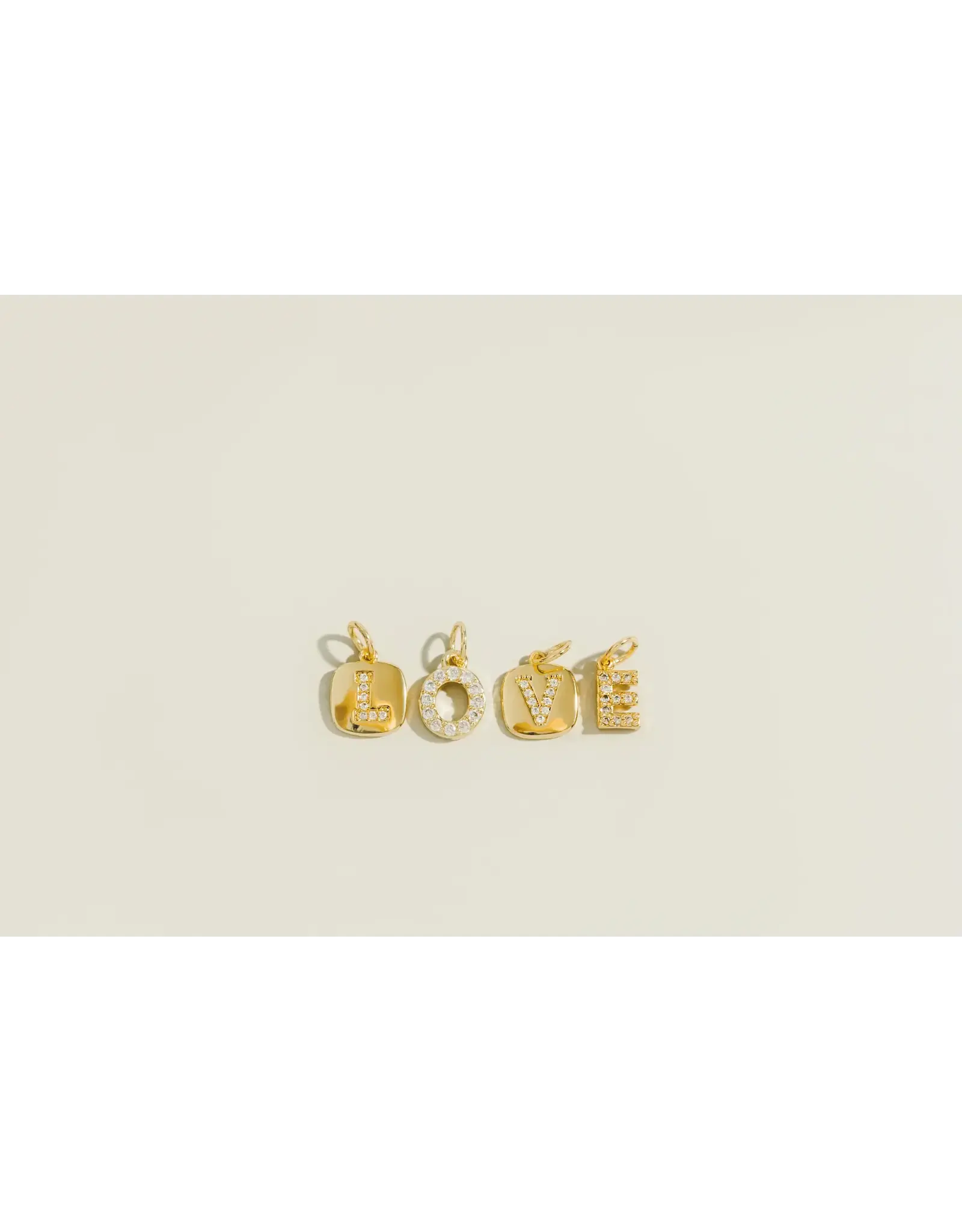 Letter Cubic Zirconia Charm