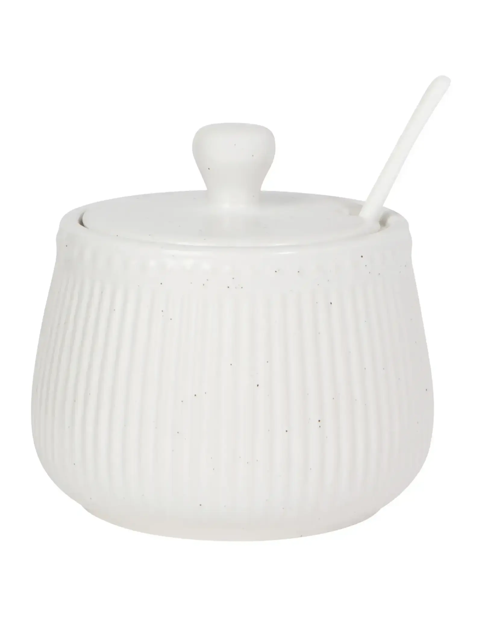 White Speckled Sugar Pot