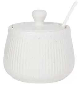 White Speckled Sugar Pot