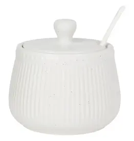 White Speckled Sugar Pot