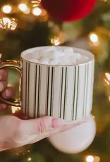 Green Stripe Christmas Coffee Mug