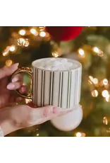 Green Stripe Christmas Coffee Mug