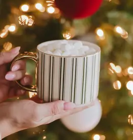 Green Stripe Christmas Coffee Mug