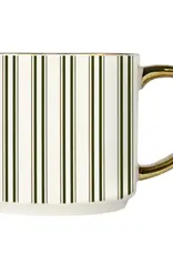 Green Stripe Christmas Coffee Mug