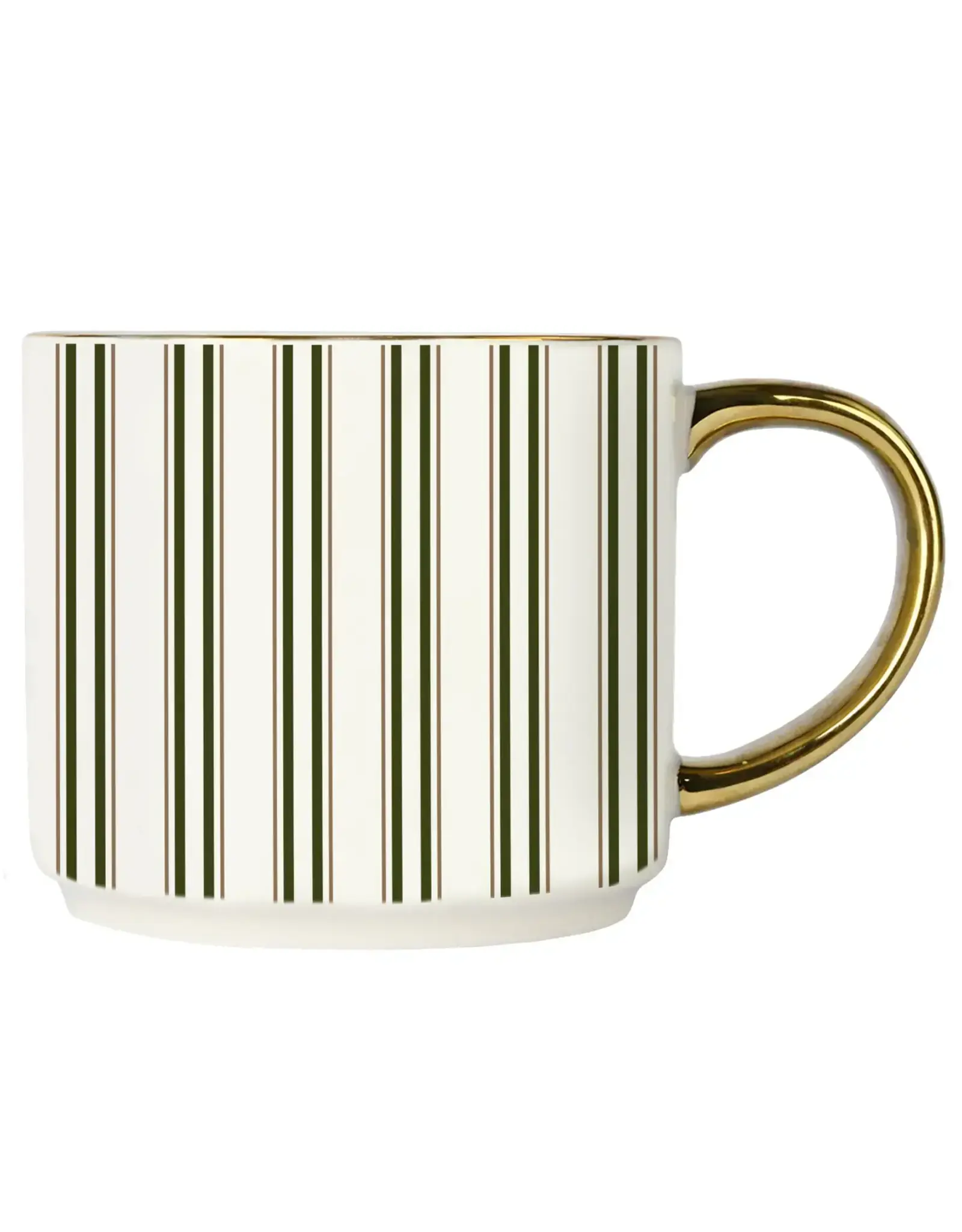 Green Stripe Christmas Coffee Mug