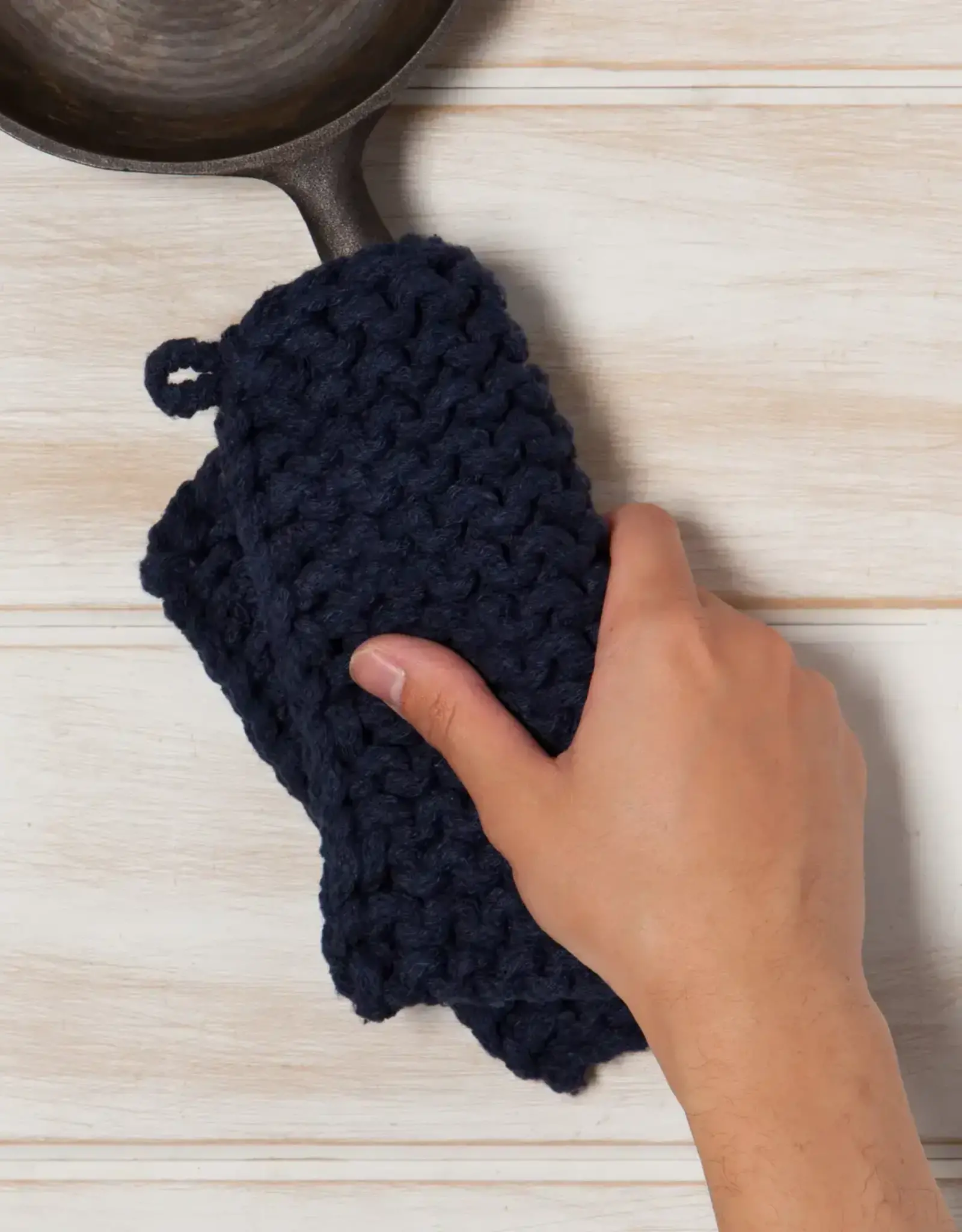 Midnight Blue Knit Potholder