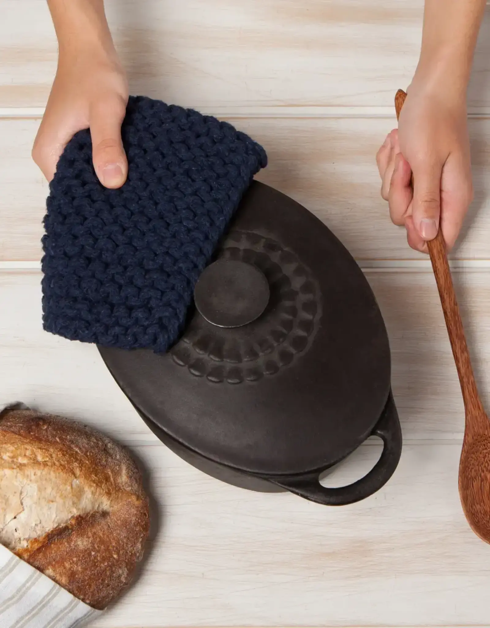 Midnight Blue Knit Potholder