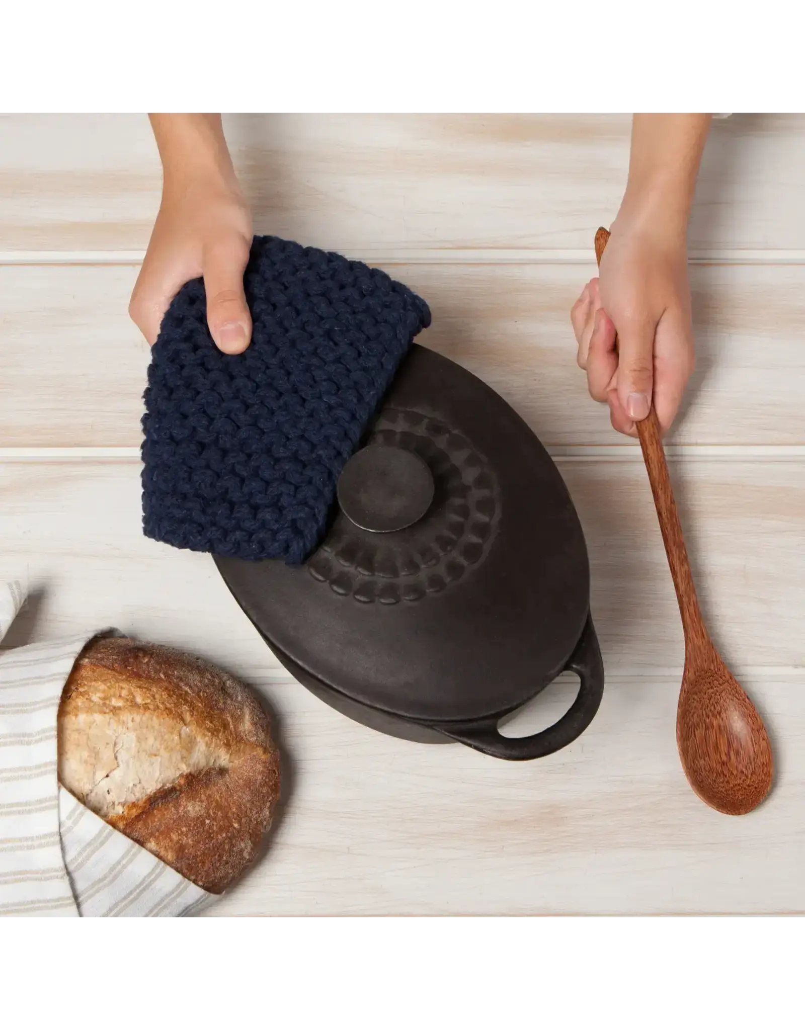 Midnight Blue Knit Potholder