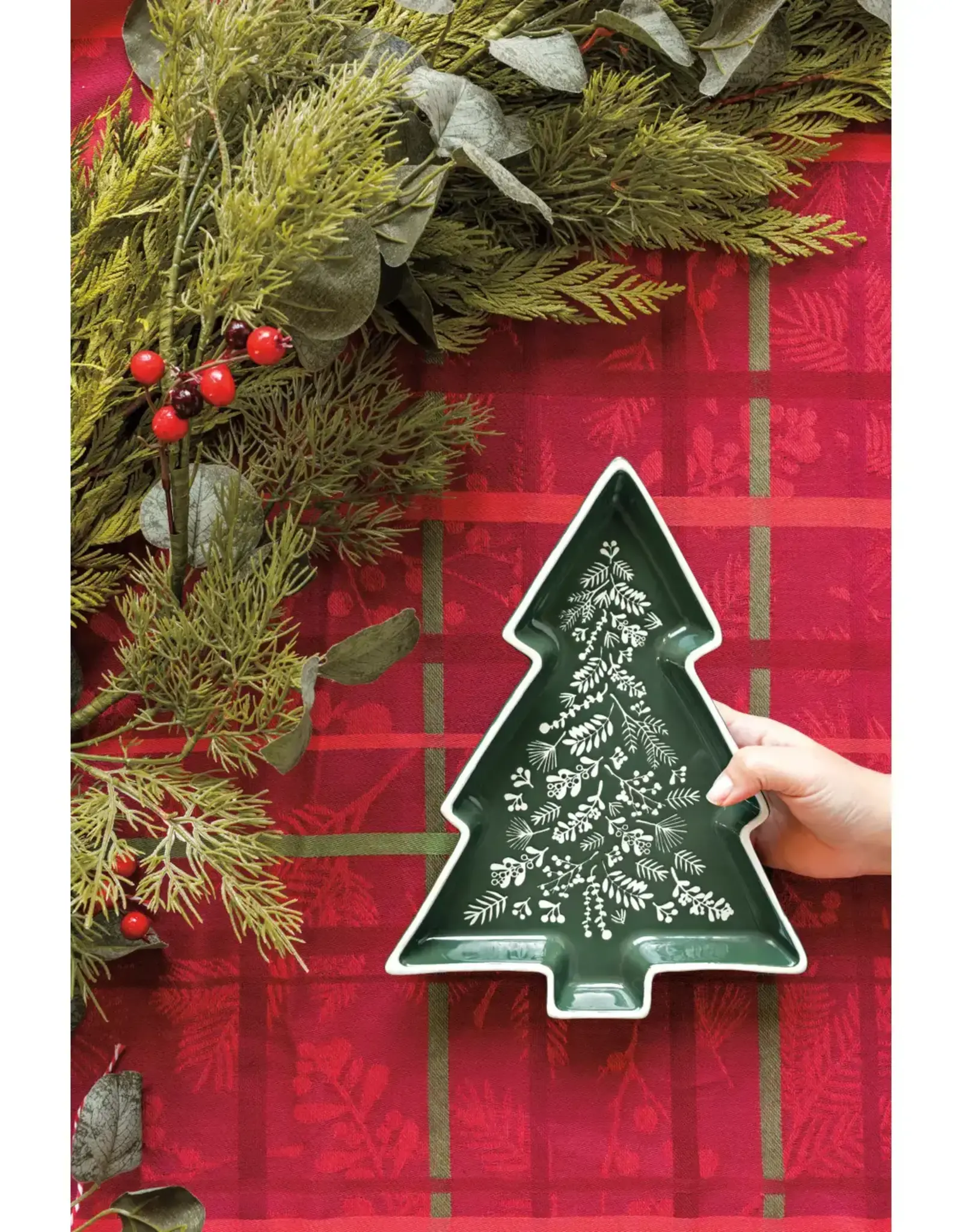 Winterberry Shaped Christmas Tray