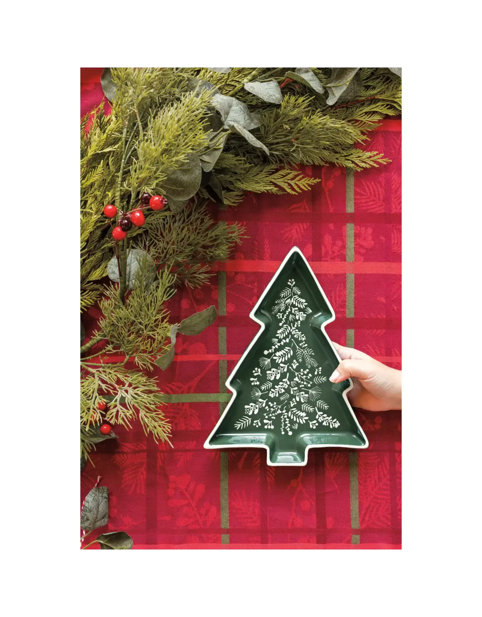 Winterberry Shaped Christmas Tray