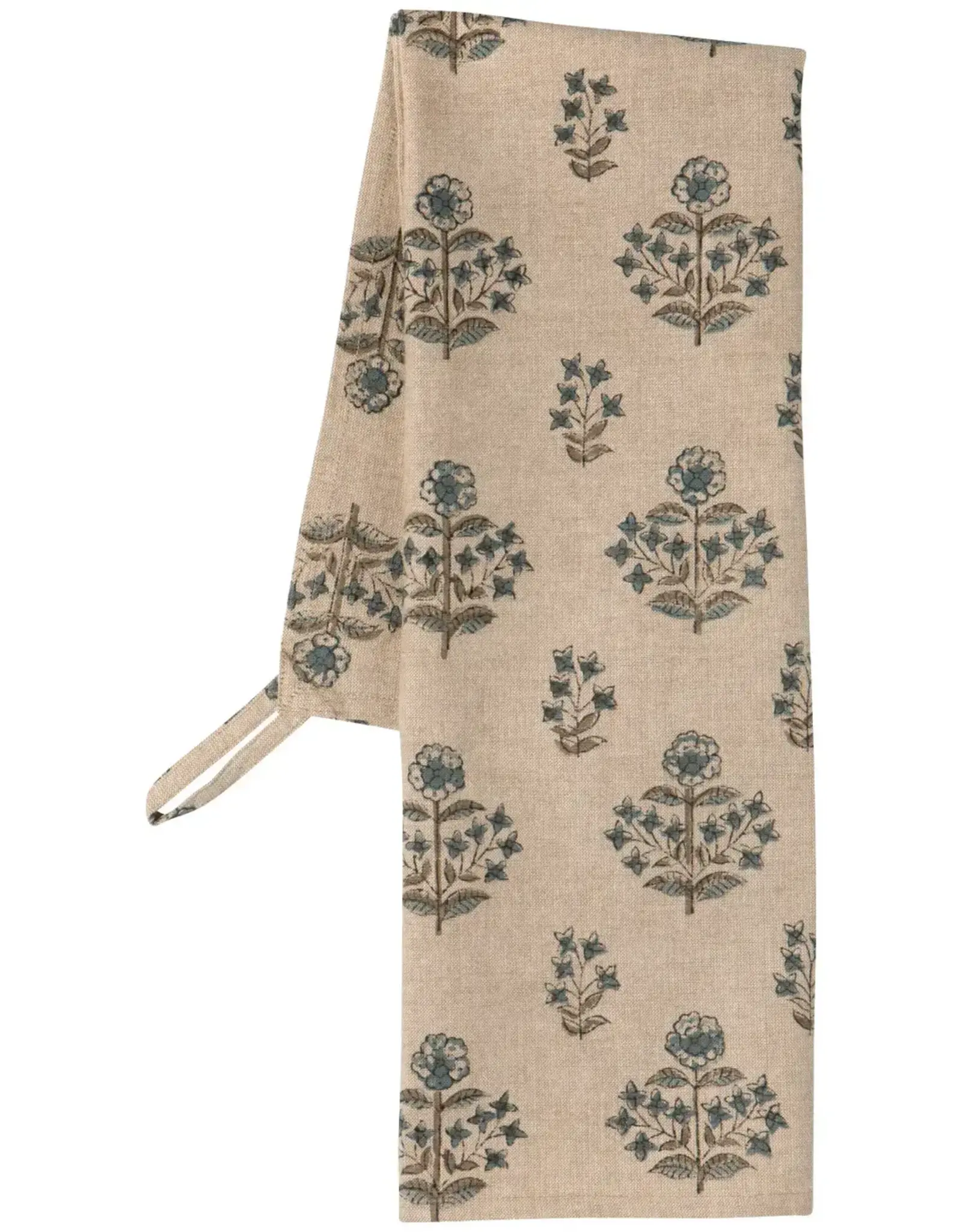 Heirloom Salvia Block Print Dishtowel