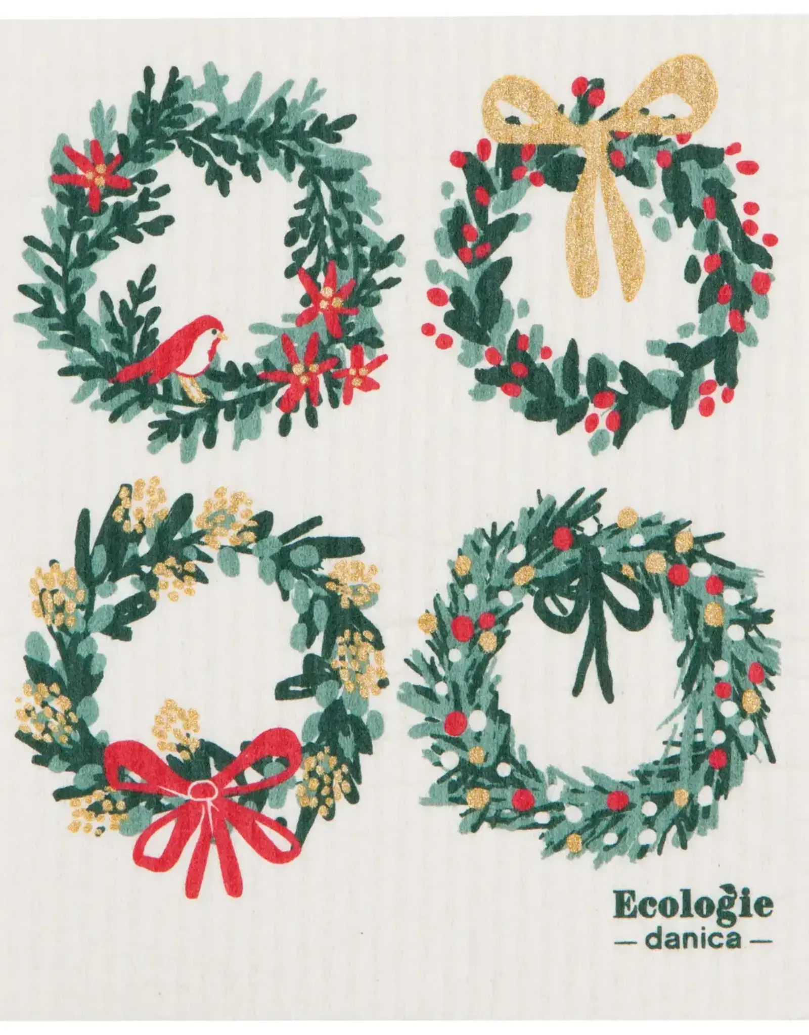 Wreaths Christmas Swedish Dishcloth