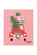 Winter Wheels Cat Swedish Dishcloth