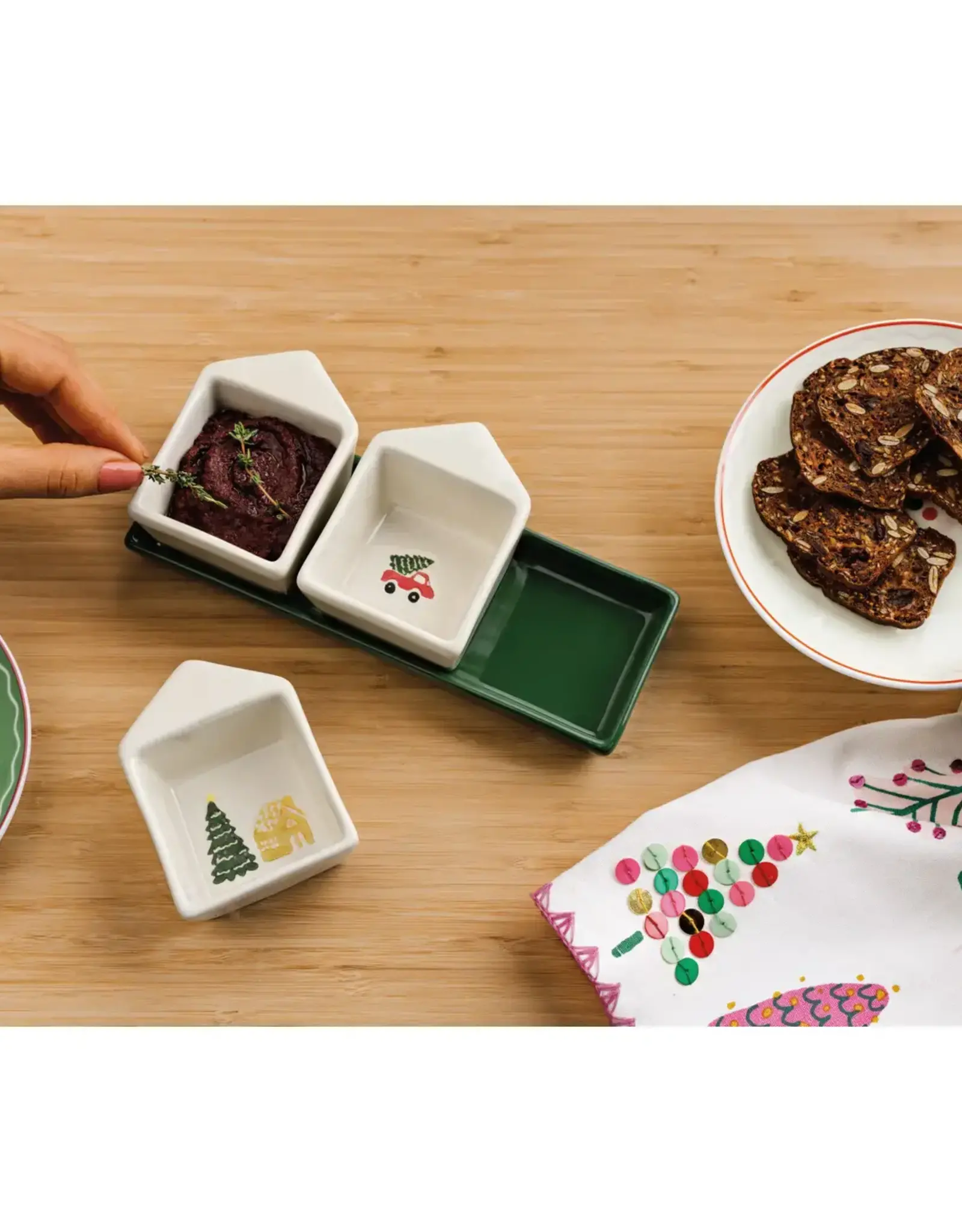 Jubilee Glitzmas Christmas Dipping Dish with Tray Set