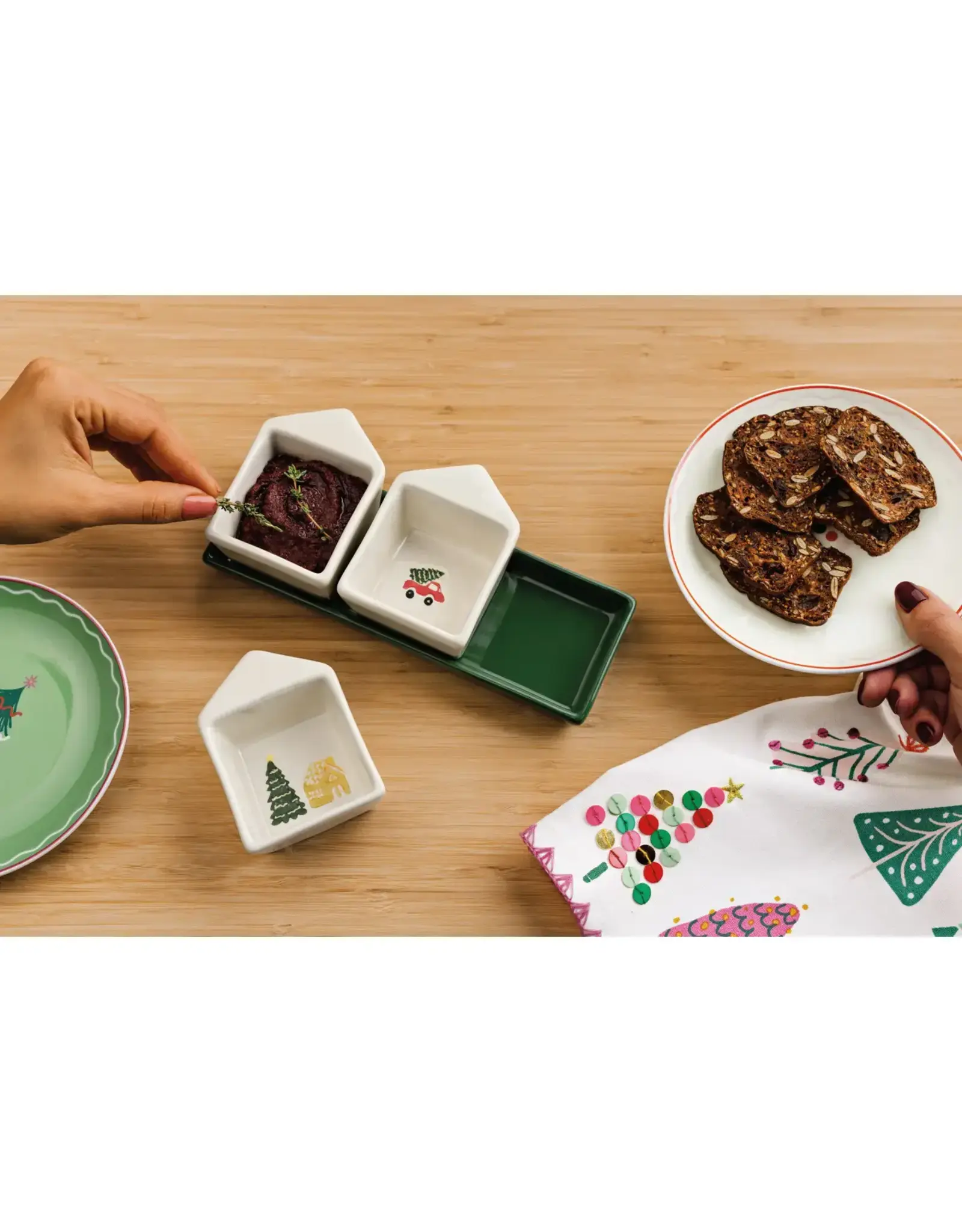 Jubilee Glitzmas Christmas Dipping Dish with Tray Set