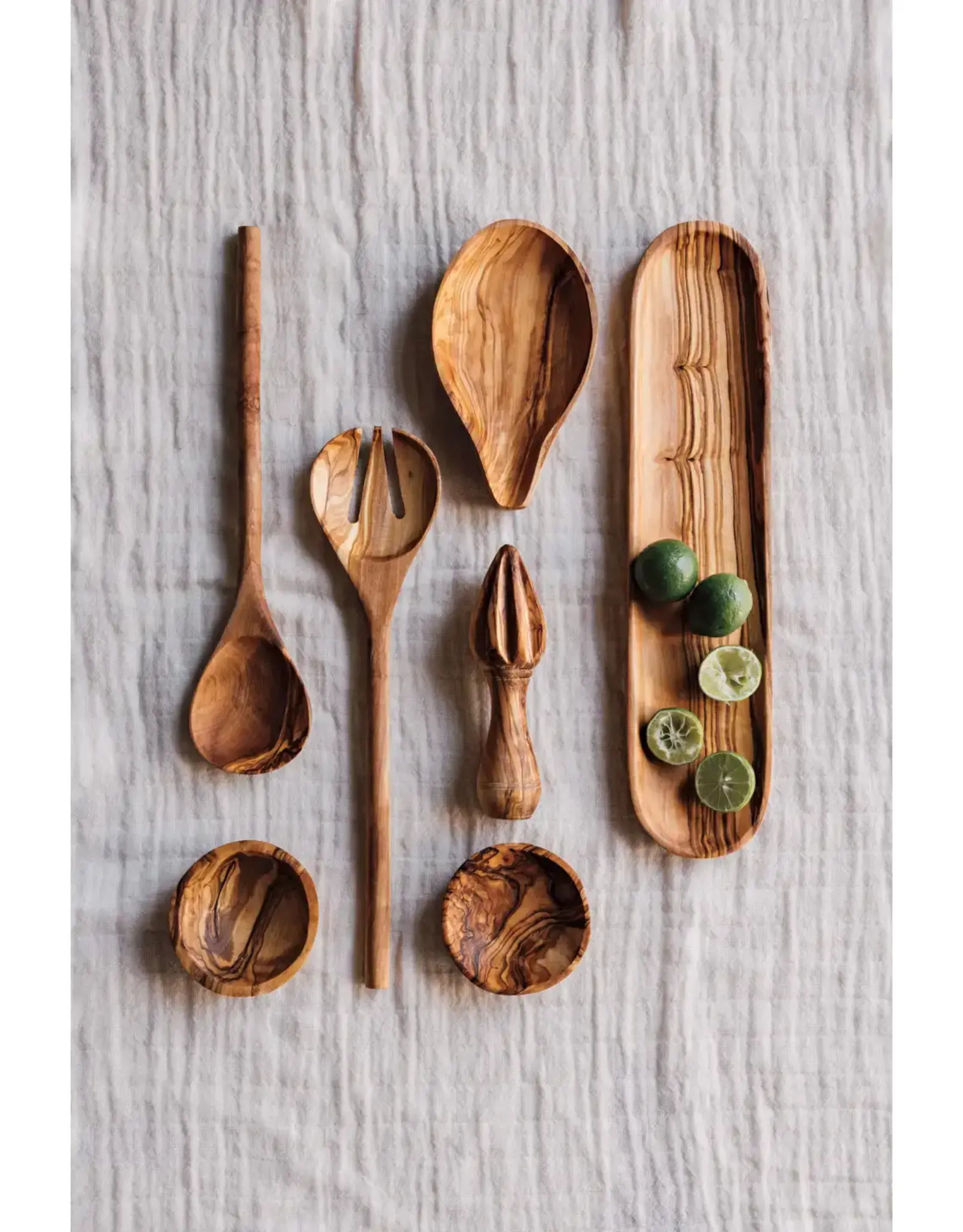 Olive Wood Pinch Bowls Set of 4